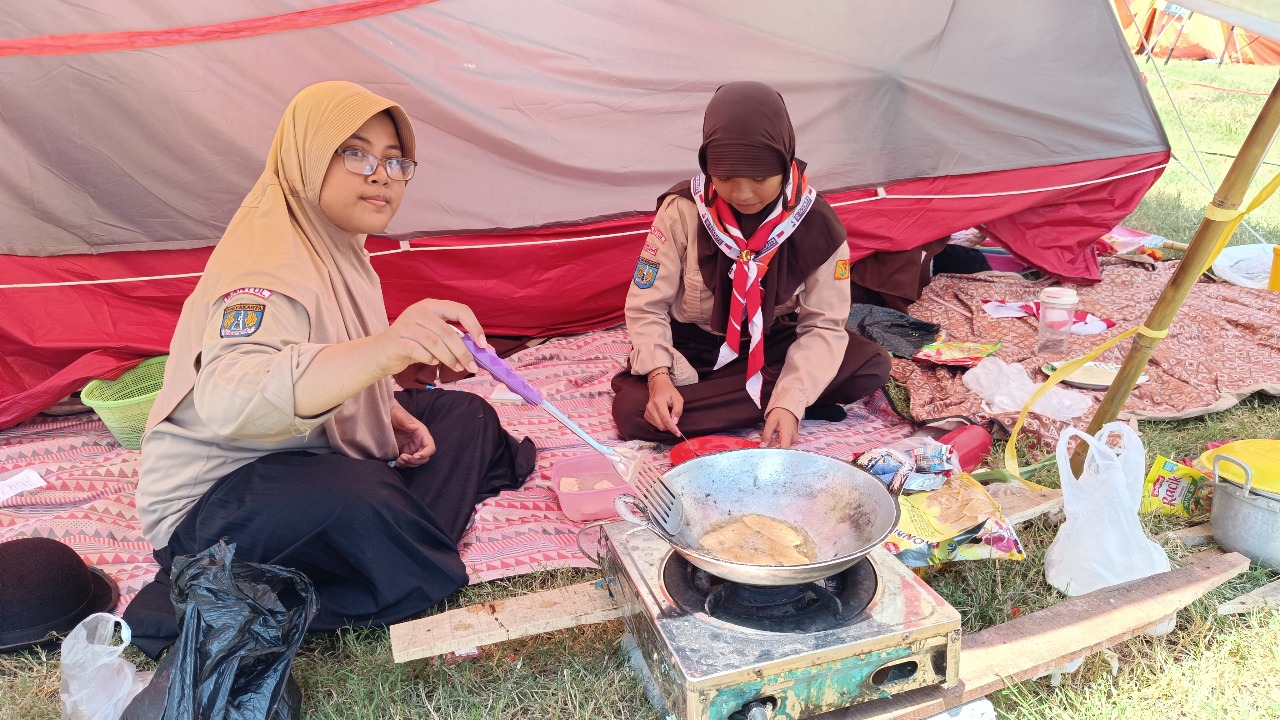 Lomba Masak Perkemahan Penggalang LT I, Penggalang MTsN 9 Bantul Tunjukkan Keterampilan Olah Singkong