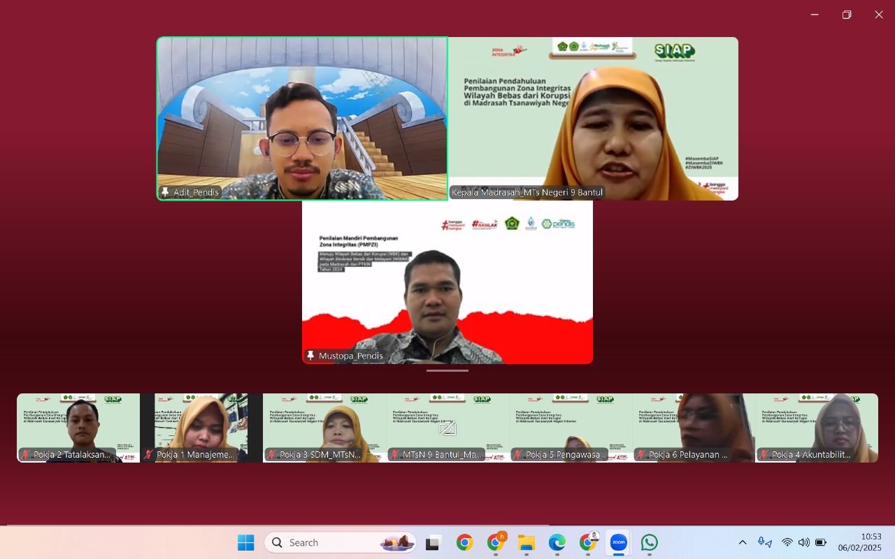 Lolos PMPZI, MTsN 9 Bantul Kembali Jalani Penilaian Pendahuluan dari Ditjen Pendis