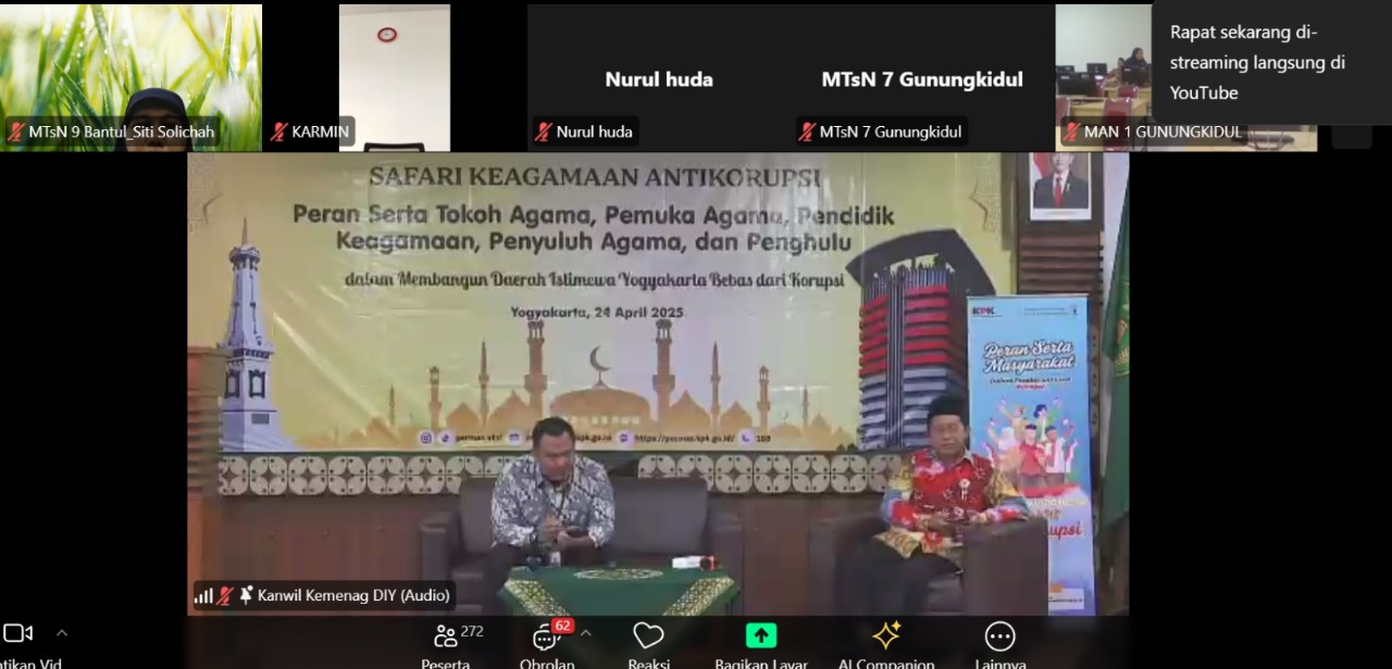 Kepala MTsN 9 Bantul Ikuti Safari Keagamaan Antikorupsi di Kemenag DIY